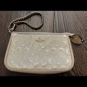 Coach Pearly beige wristlet